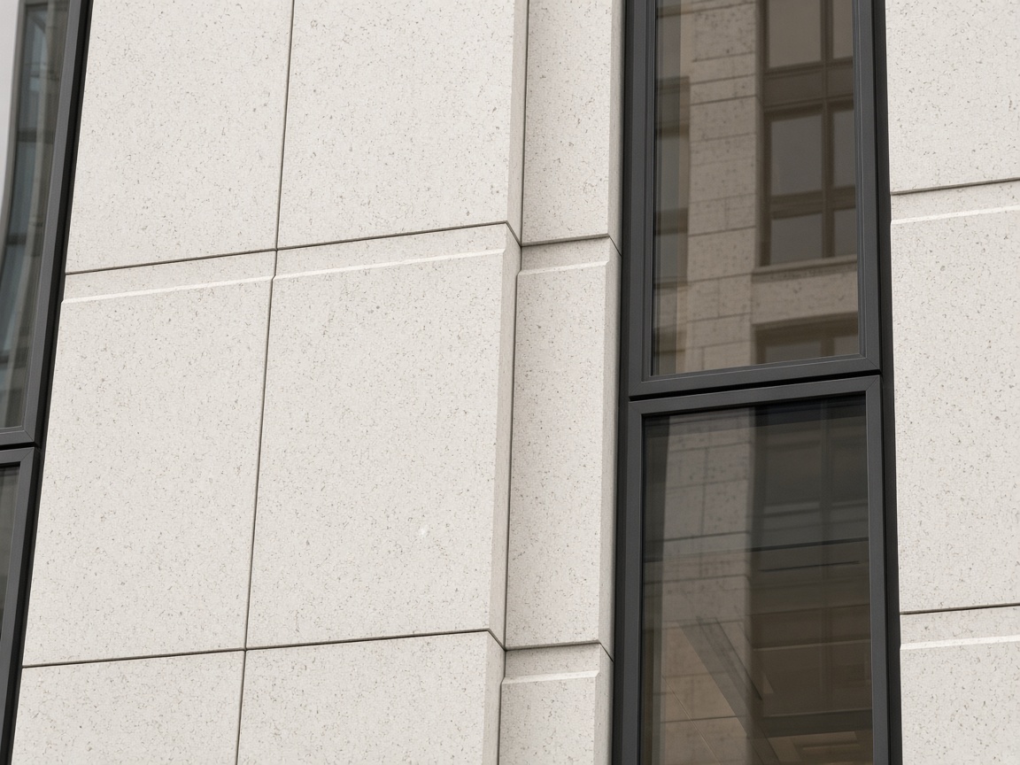 Präzise Zürcher Fassade aus Kalkstein und Glas
